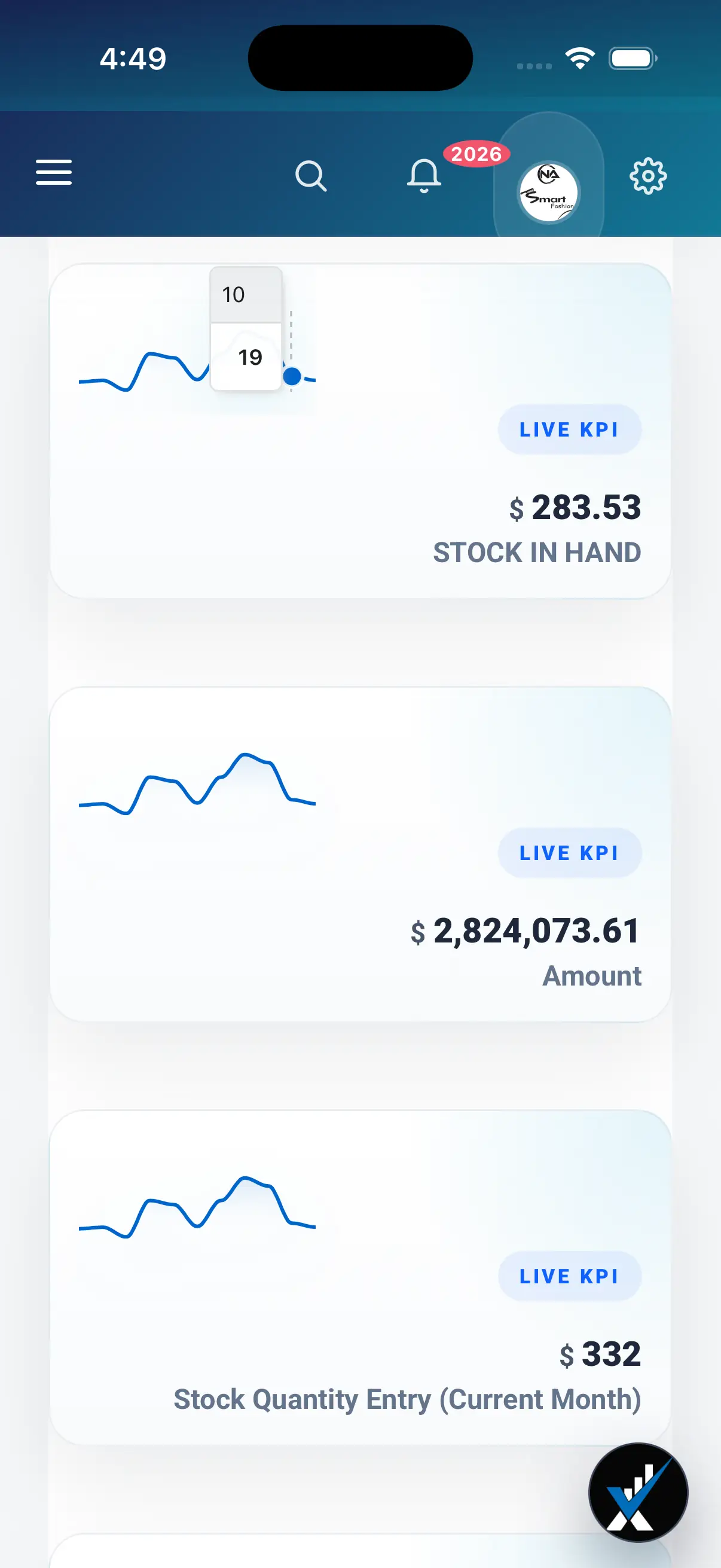 Inventory Accounting Software iPhone screen