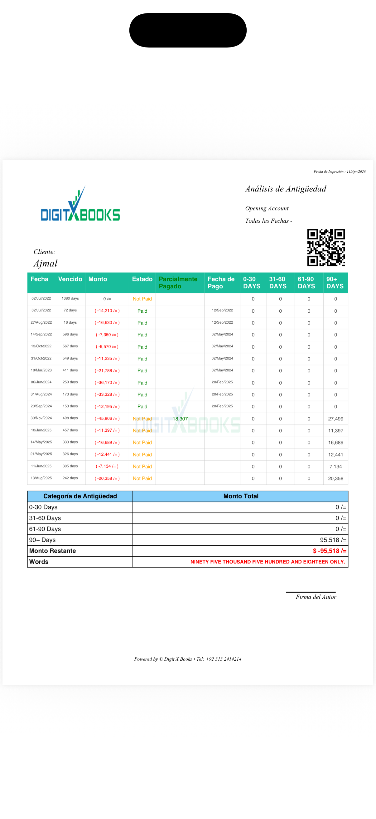 Software de contabilidad online iPhone screen