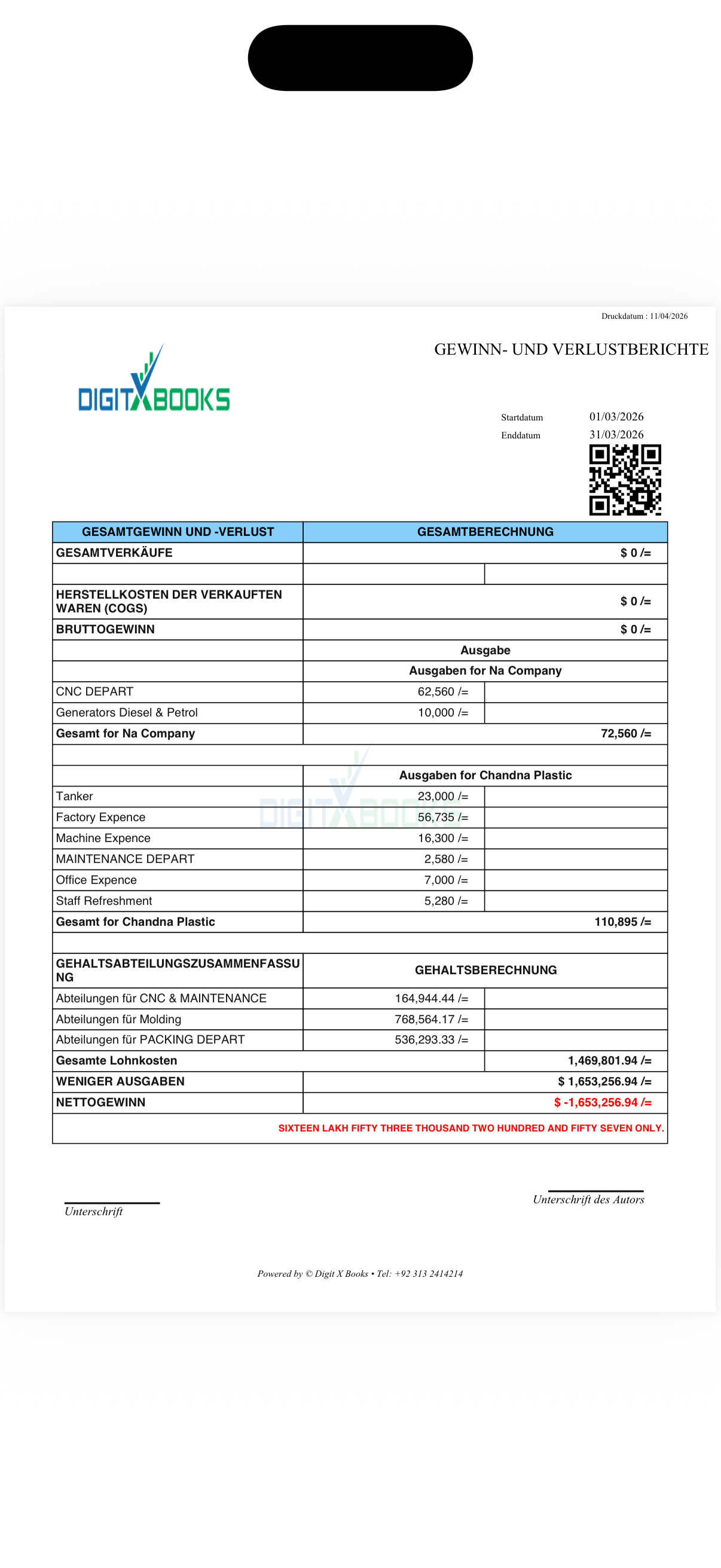 Rechnungssoftware iPhone screen