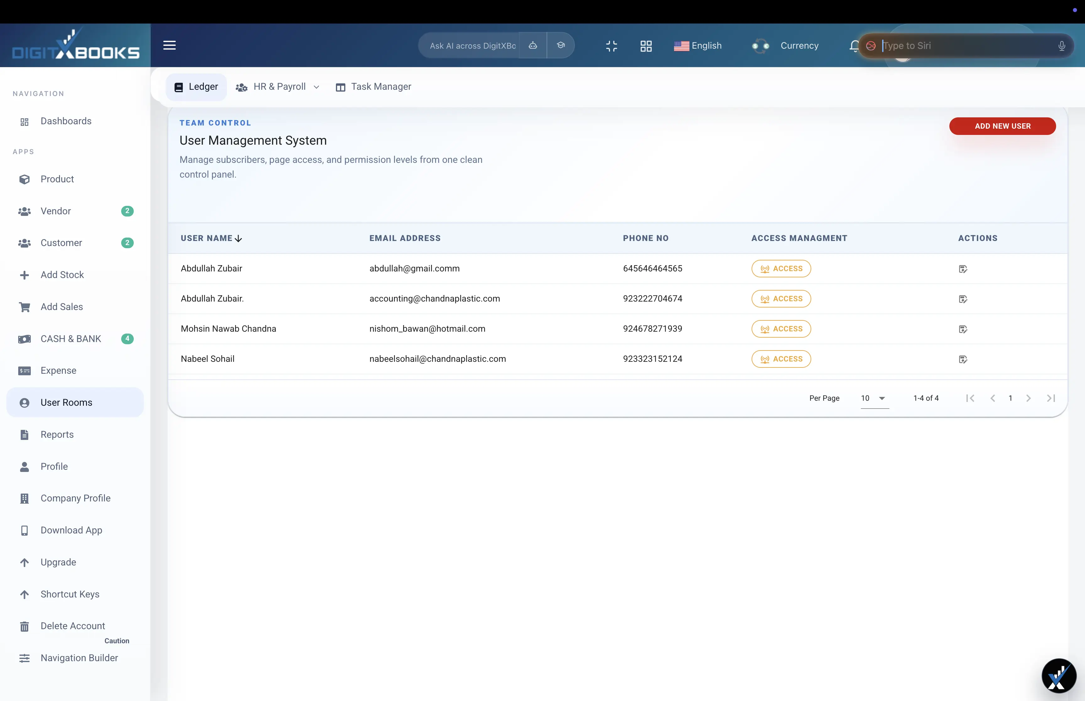 Multilingual Accounting Software workflow screen