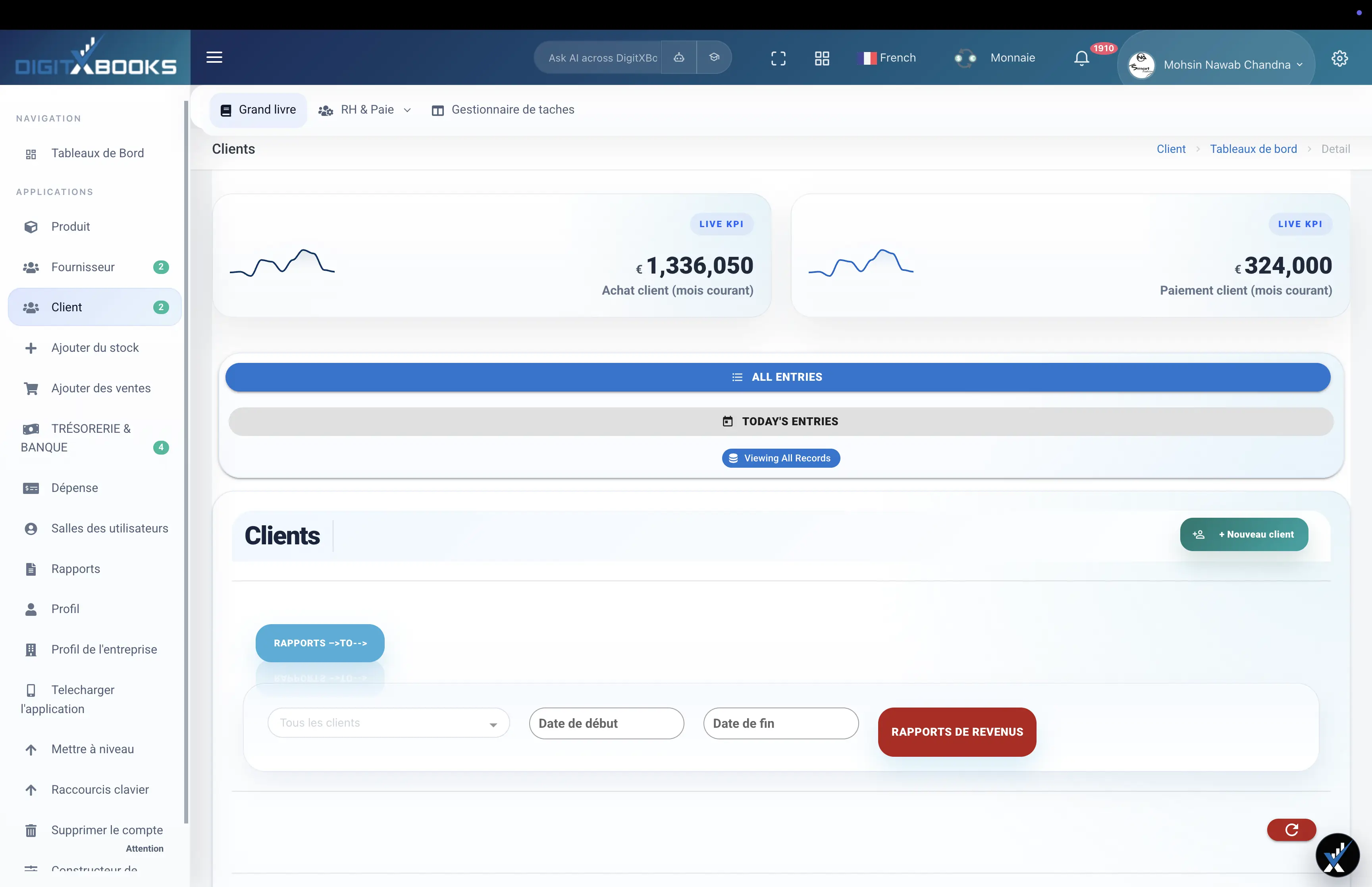 Logiciel factures et creances workflow screen