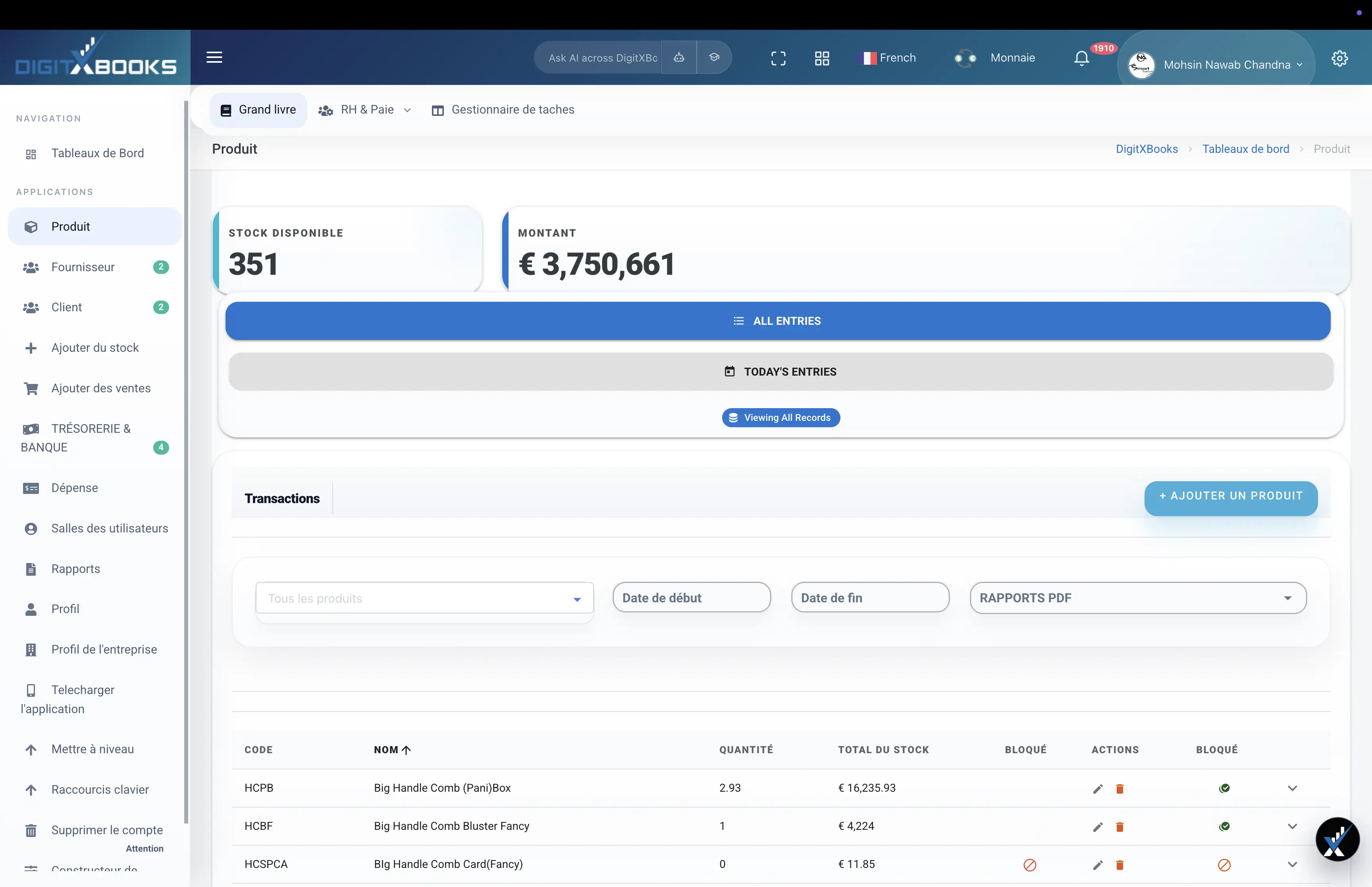 Logiciel inventaire et comptabilite workflow screen
