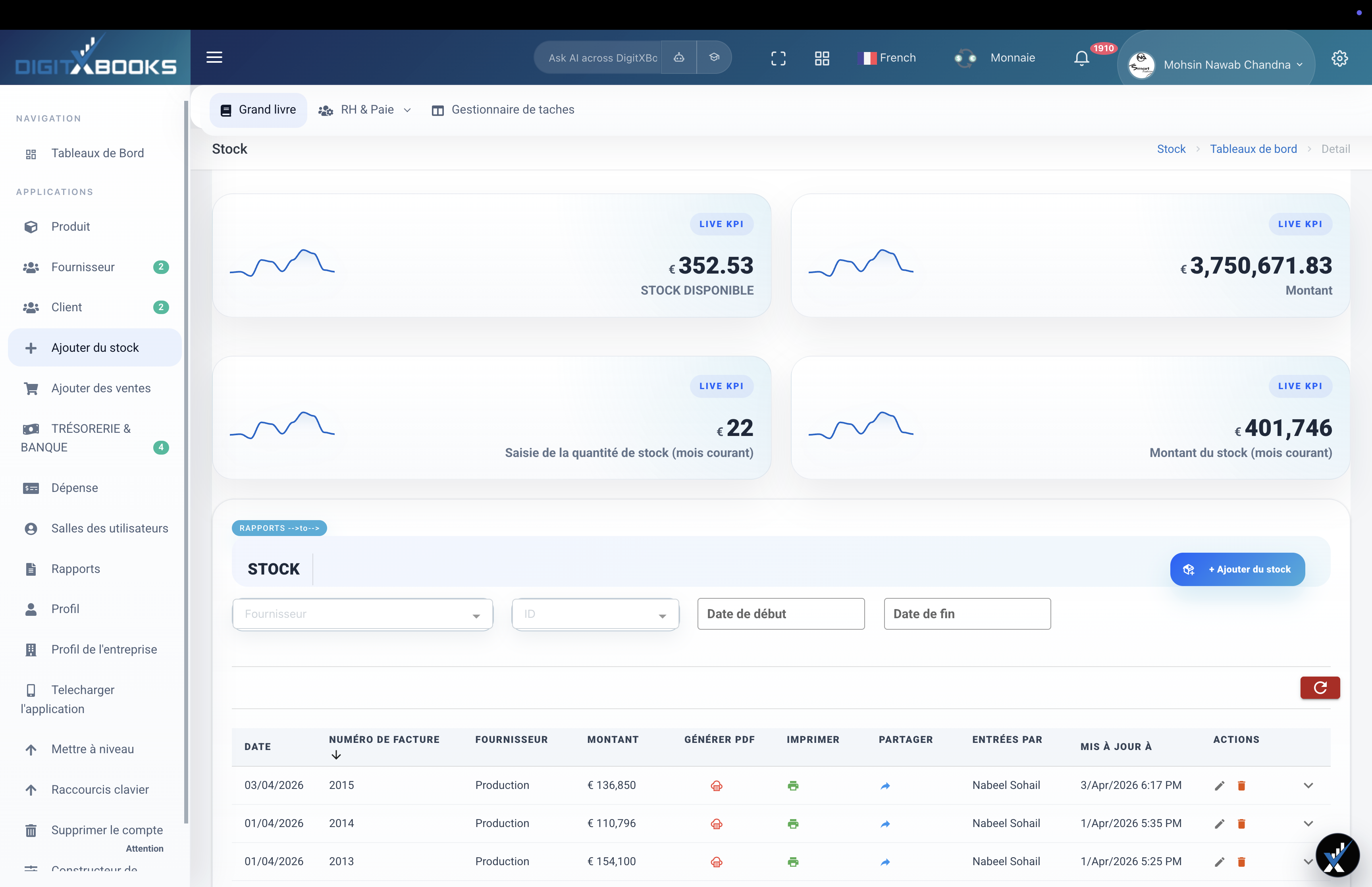DigitXBooks stock screen