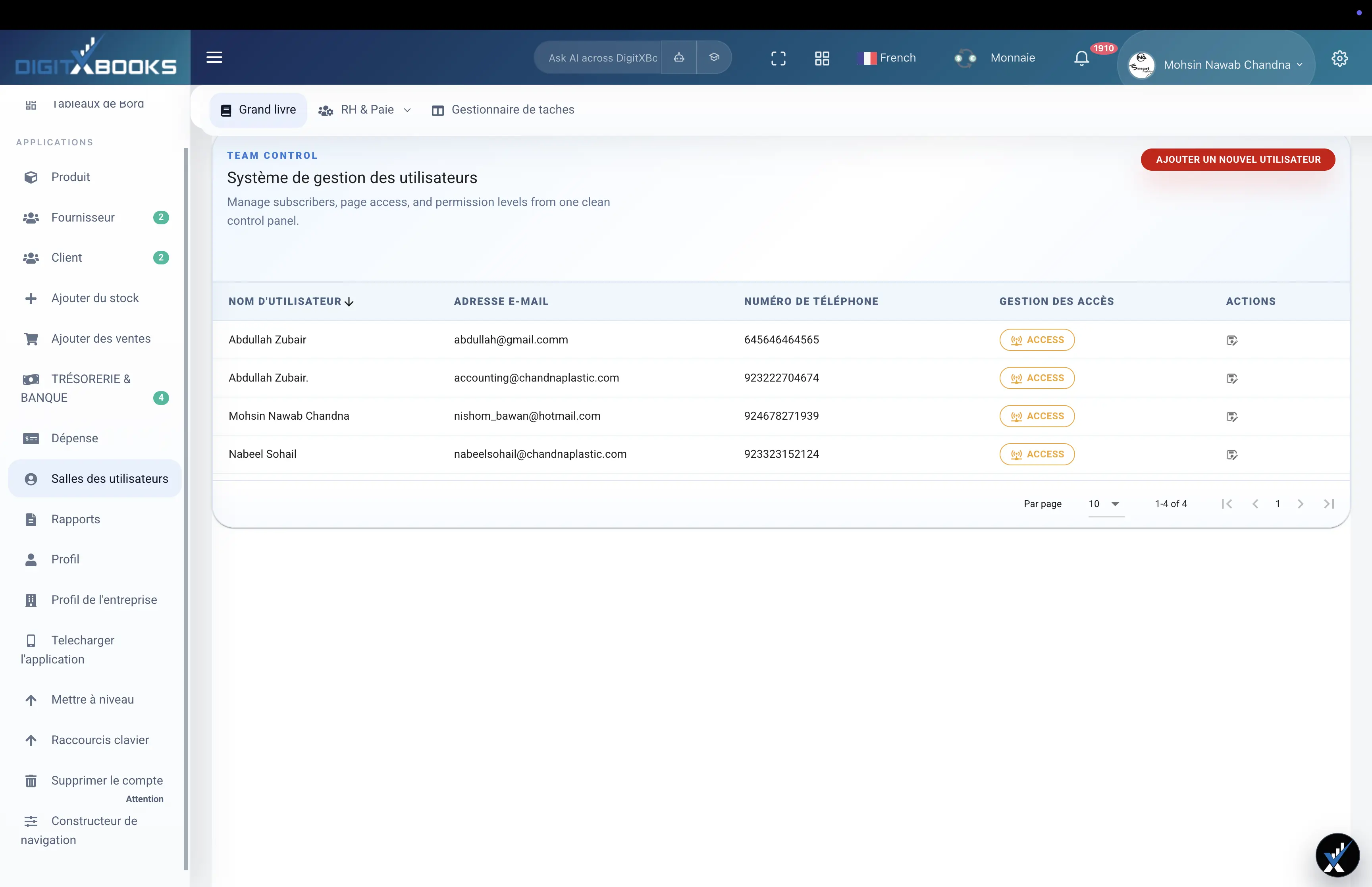 Logiciel comptable multilingue workflow screen