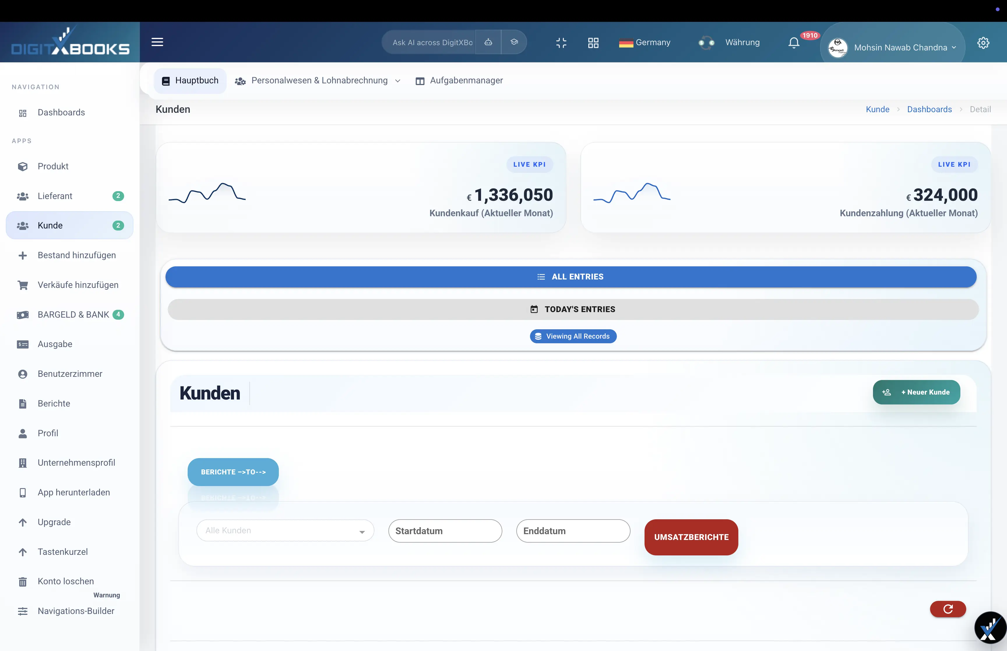 Software fur Rechnungen und Forderungen workflow screen
