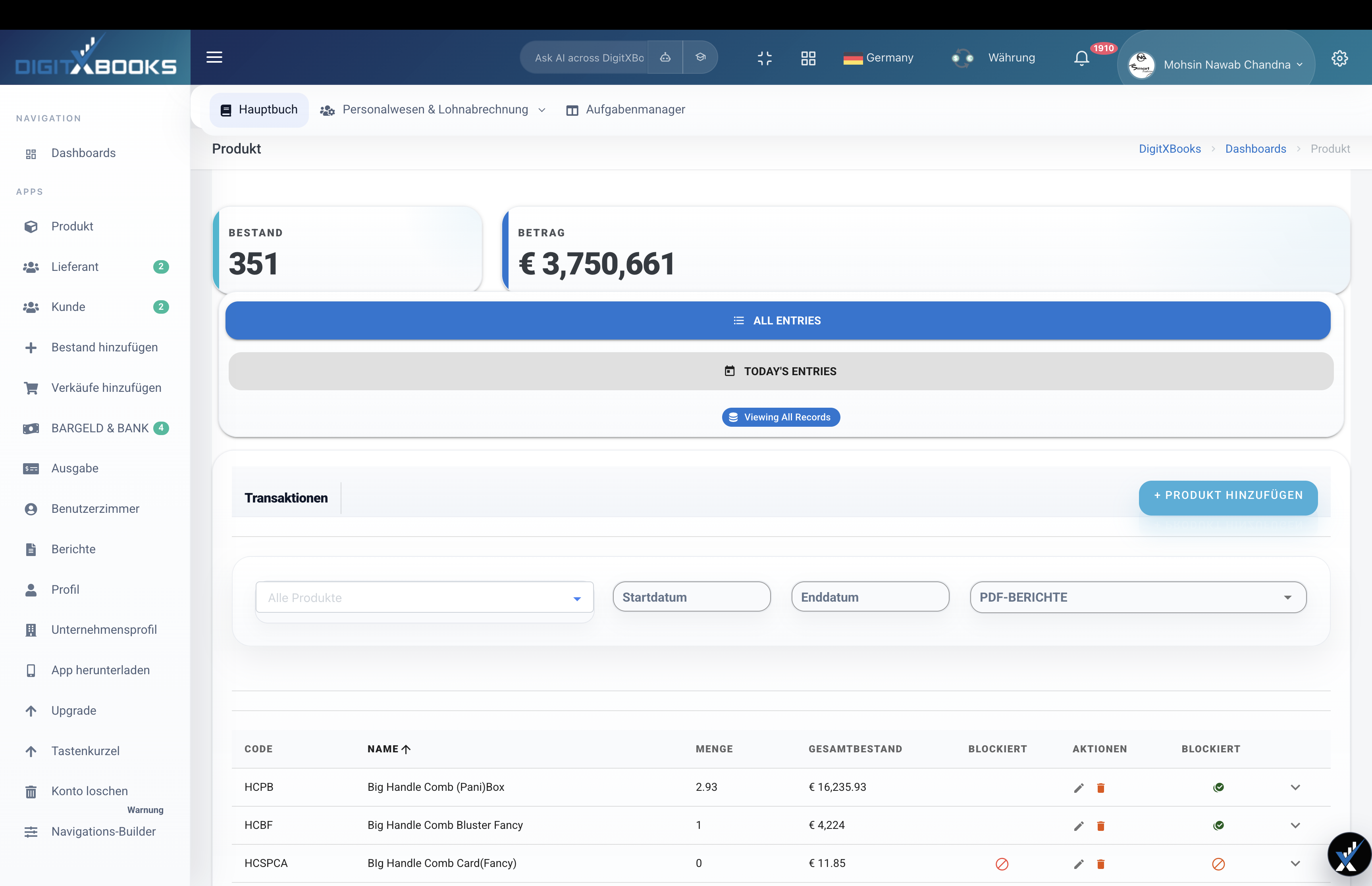 DigitXBooks product screen