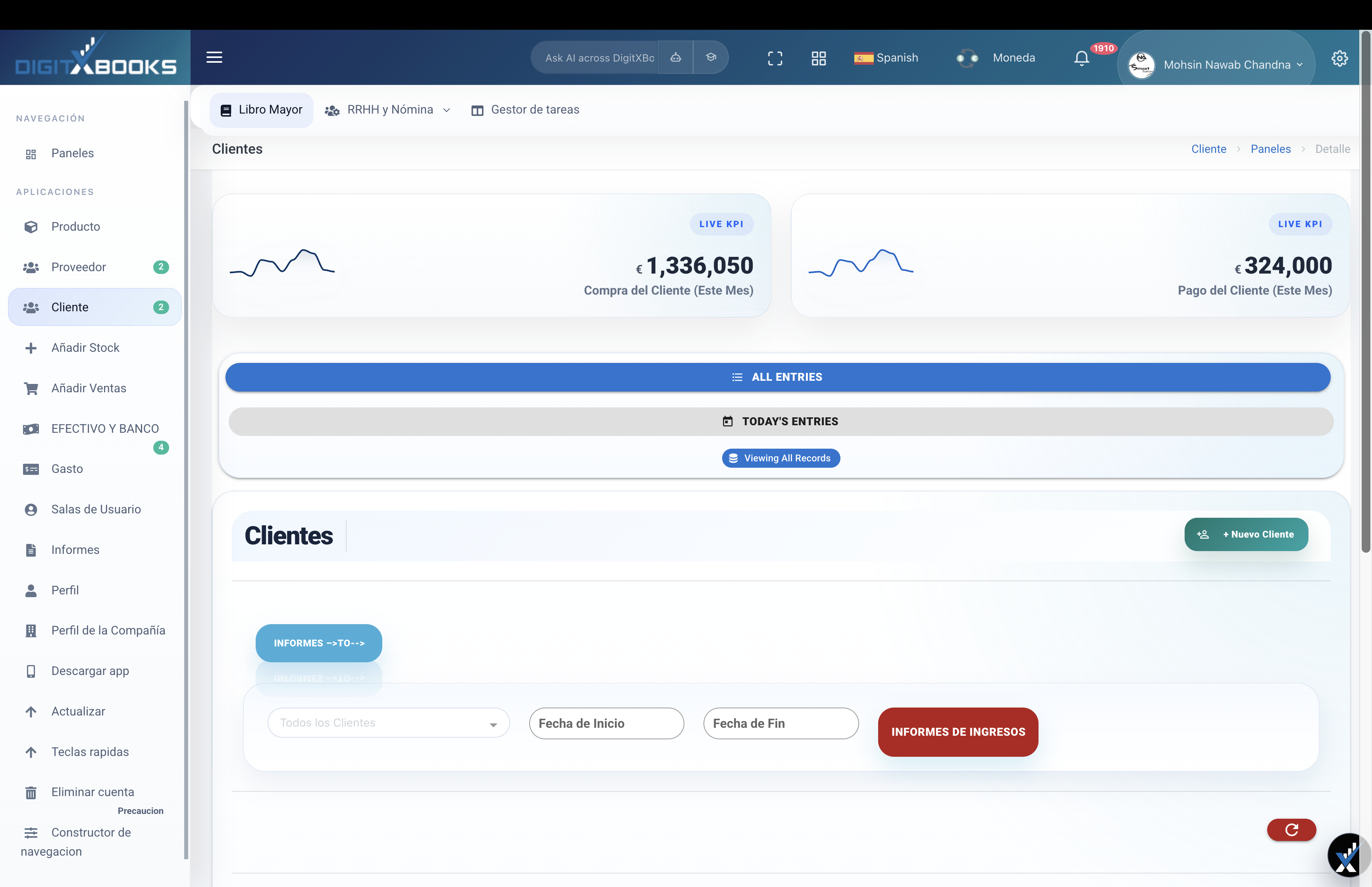 Tareas y soporte workflow screen