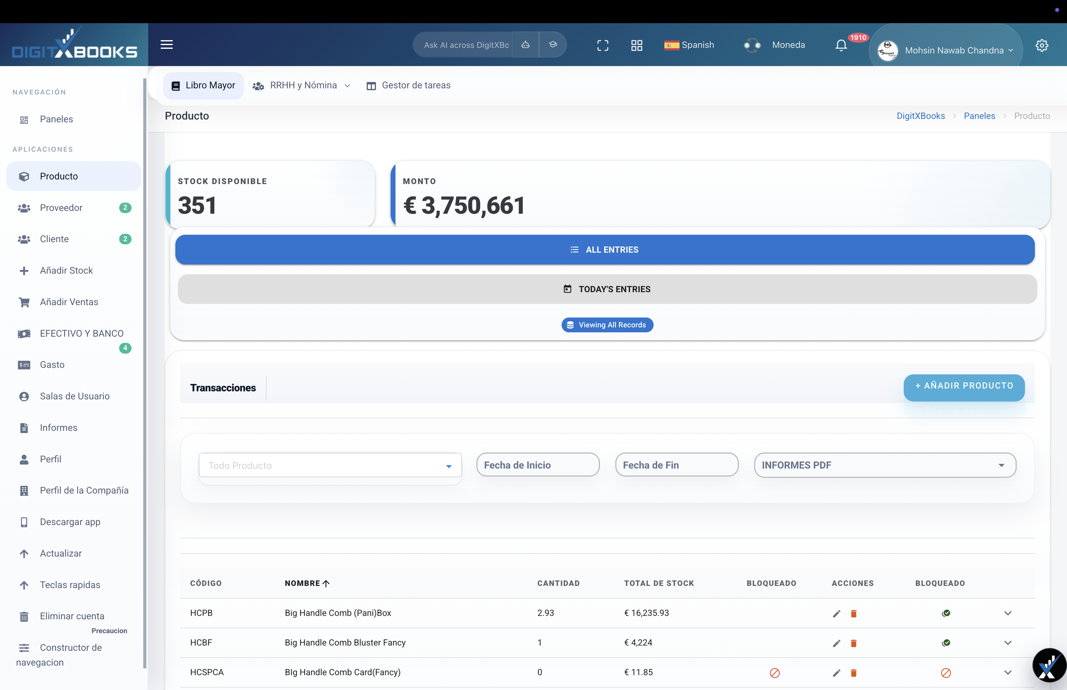 DigitXBooks product screen