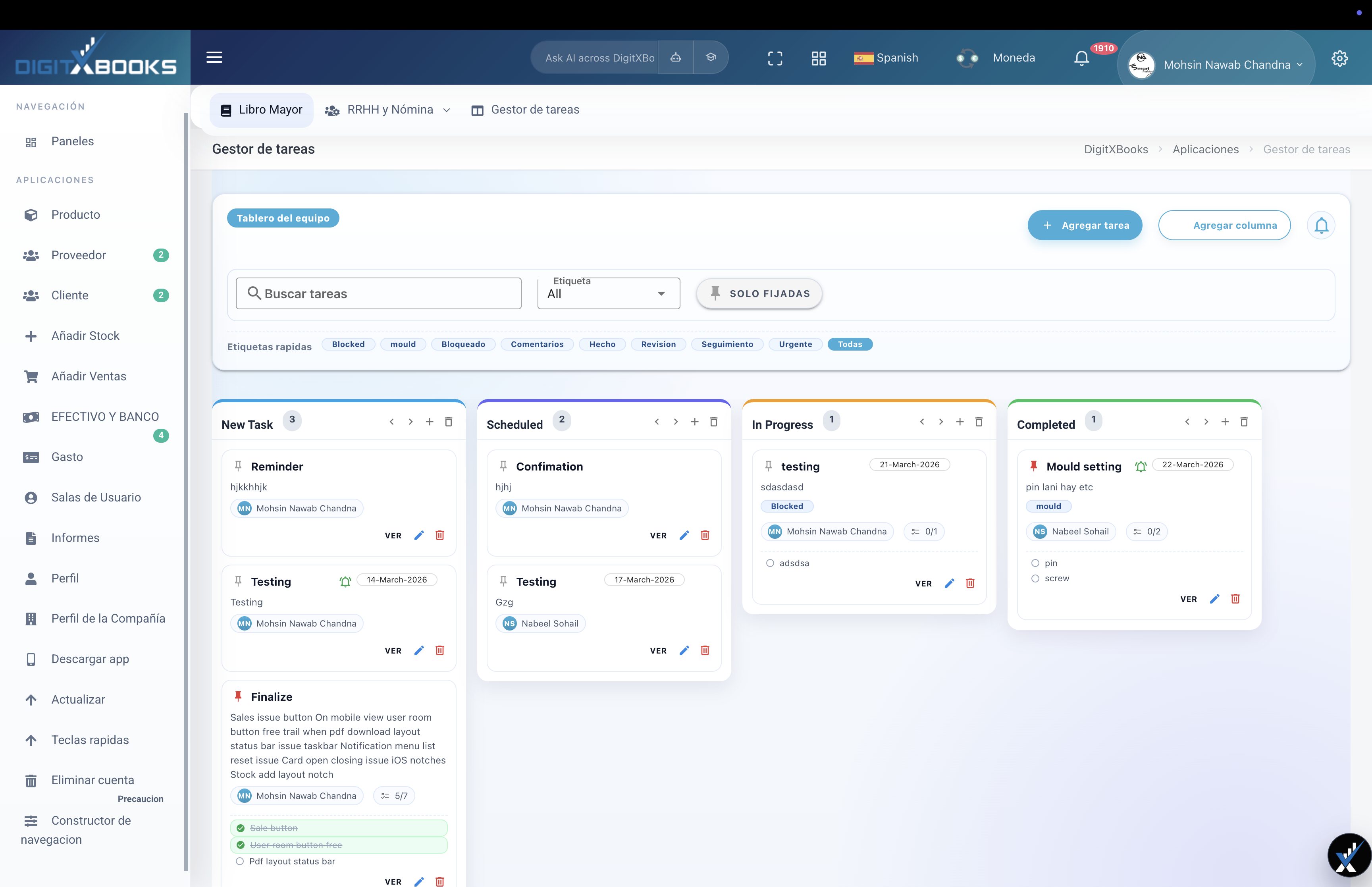DigitXBooks task screen