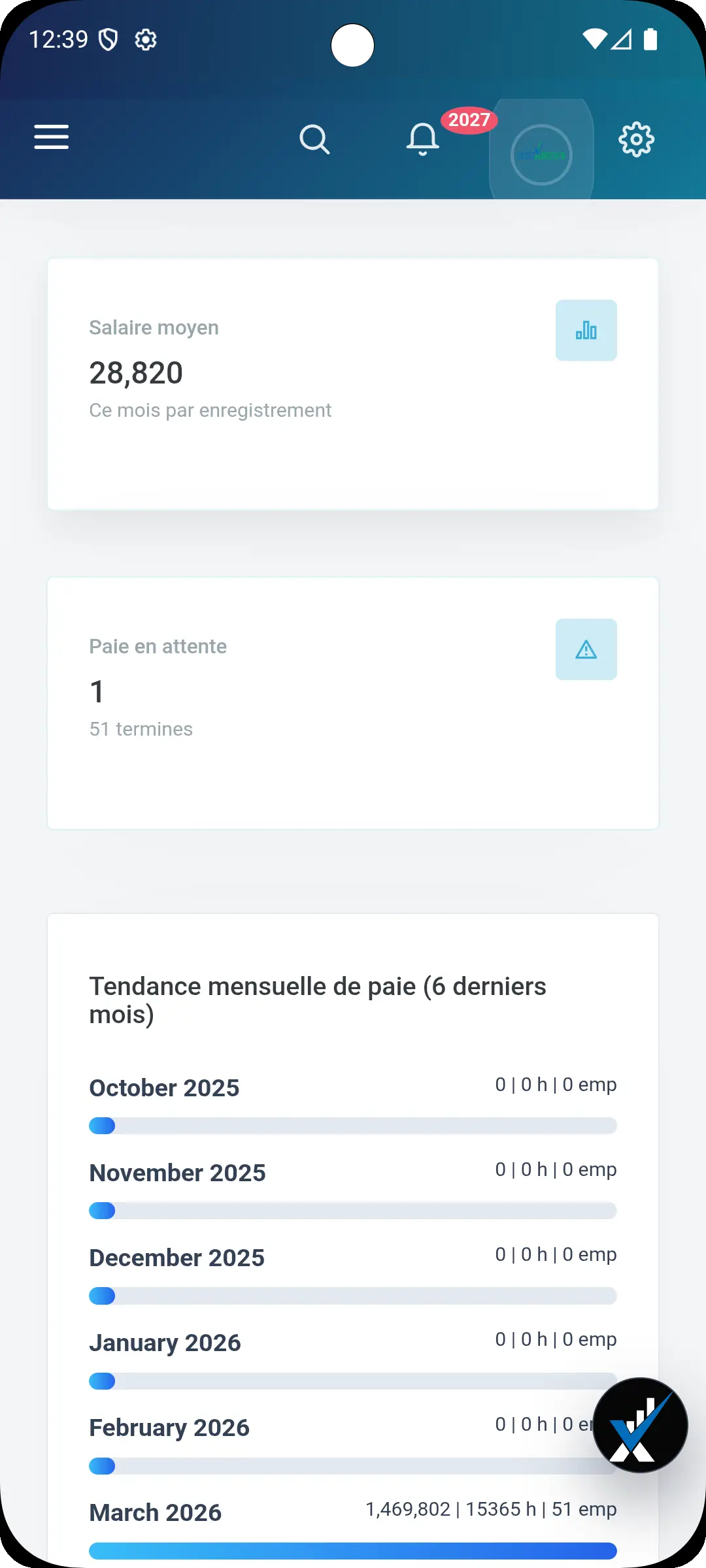 Logiciel de paie comptable Android screen