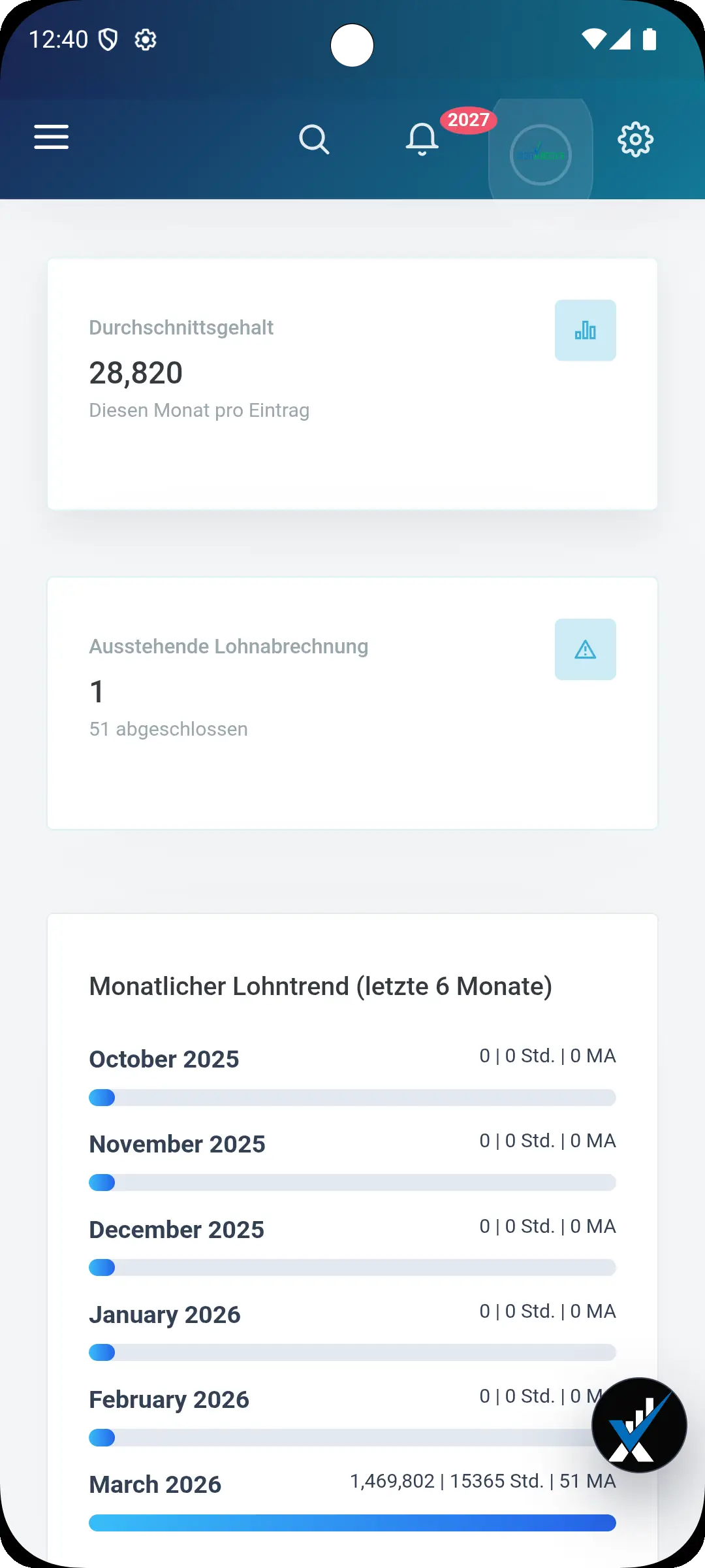 Payroll-Buchhaltungssoftware Android screen