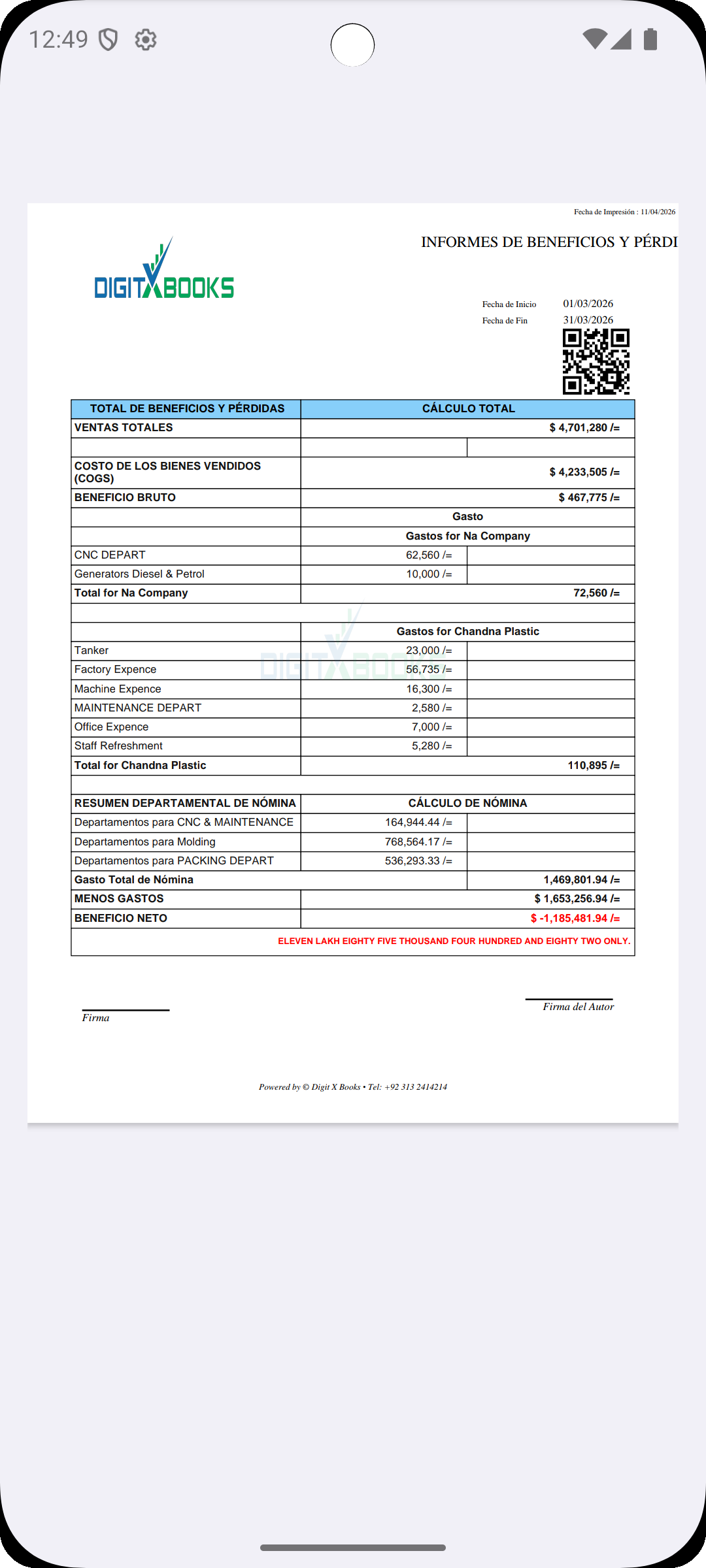Software de contabilidad online Android screen